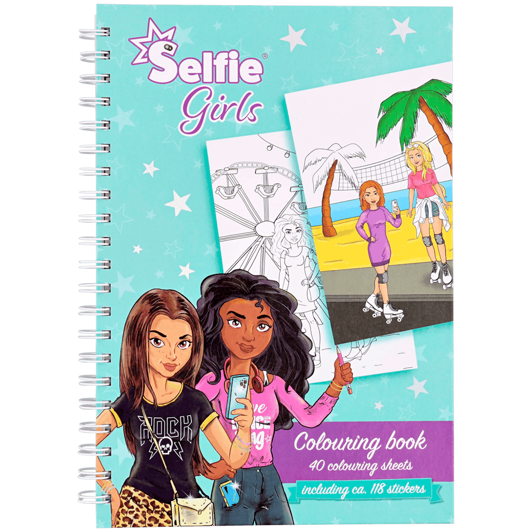Libro para colorear y con adhesivos Selfie Girls  