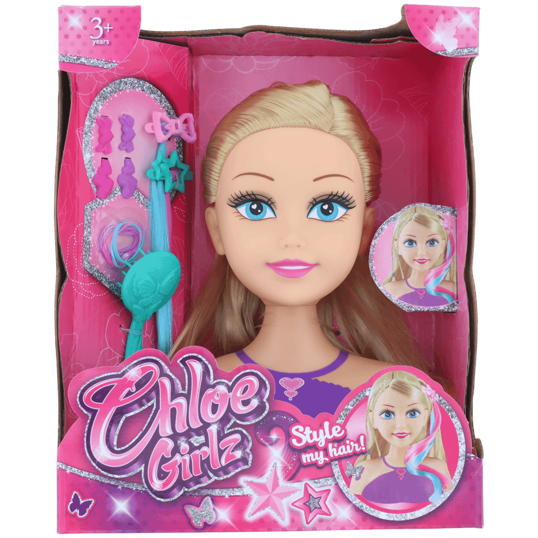 Busto de muñeca para estilismo Chloe Girlz  