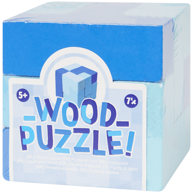 Drewniane puzzle w kształcie sześcianu