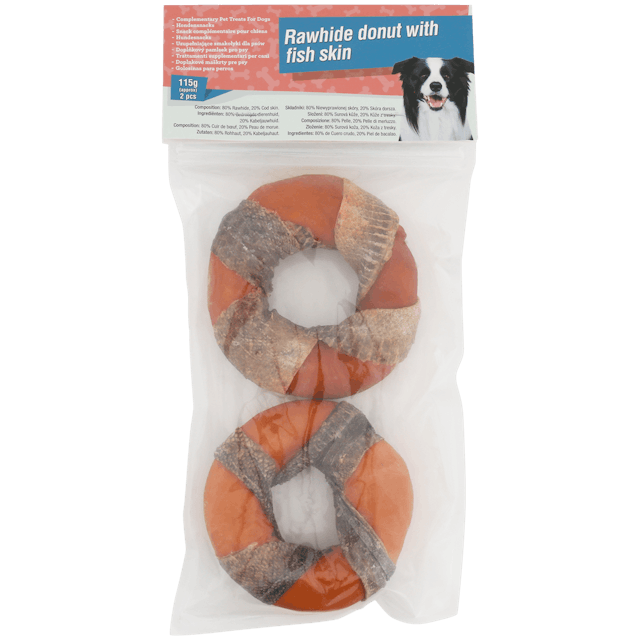 Galletas para perro Masticable de cuero + piel de pescado