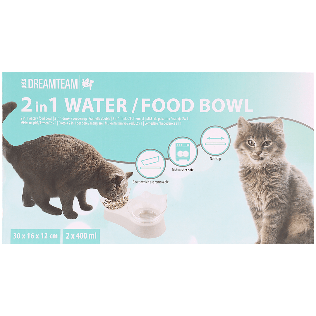 Gamelle et réservoir d'eau pour chats  