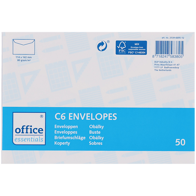 Enveloppes Office Essentials C6