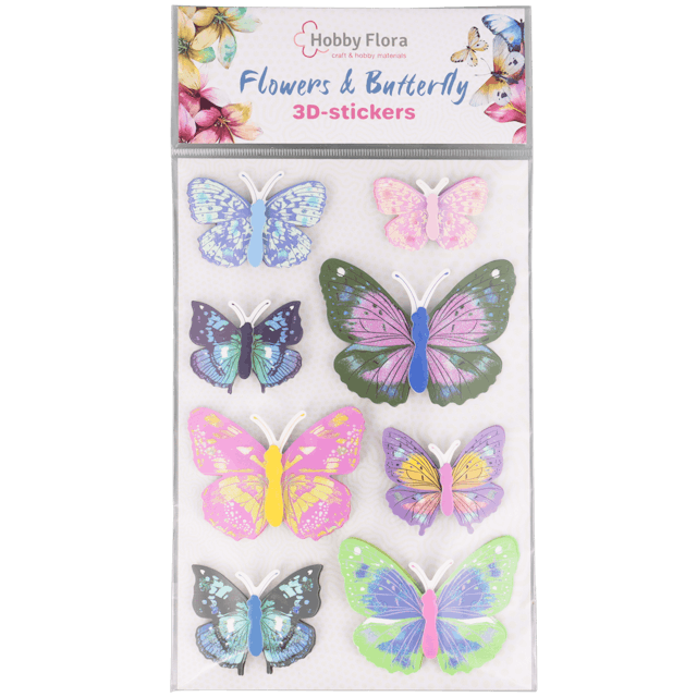 Pegatinas de mariposas y flores Hobby Flora