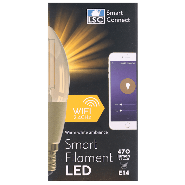 Ampoule bougie LED intelligente à filament LSC Smart Connect  