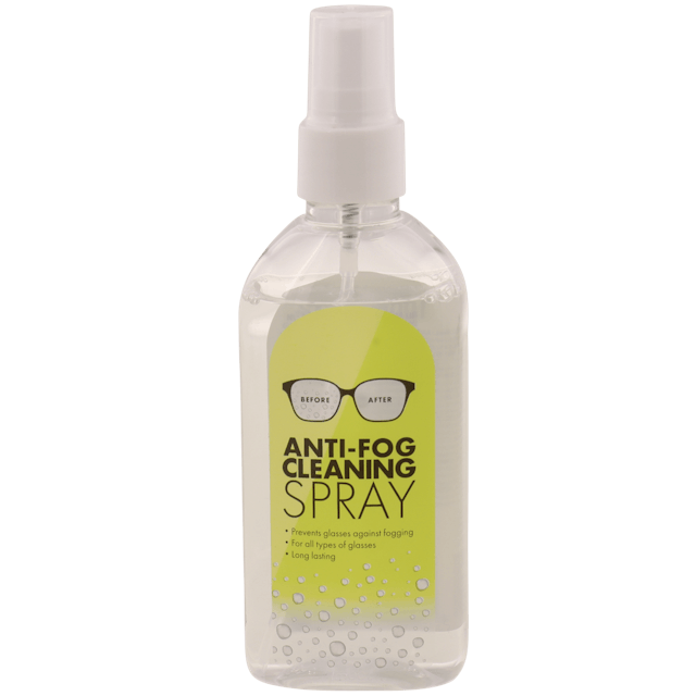 Spray antiappannante e detergente per occhiali  