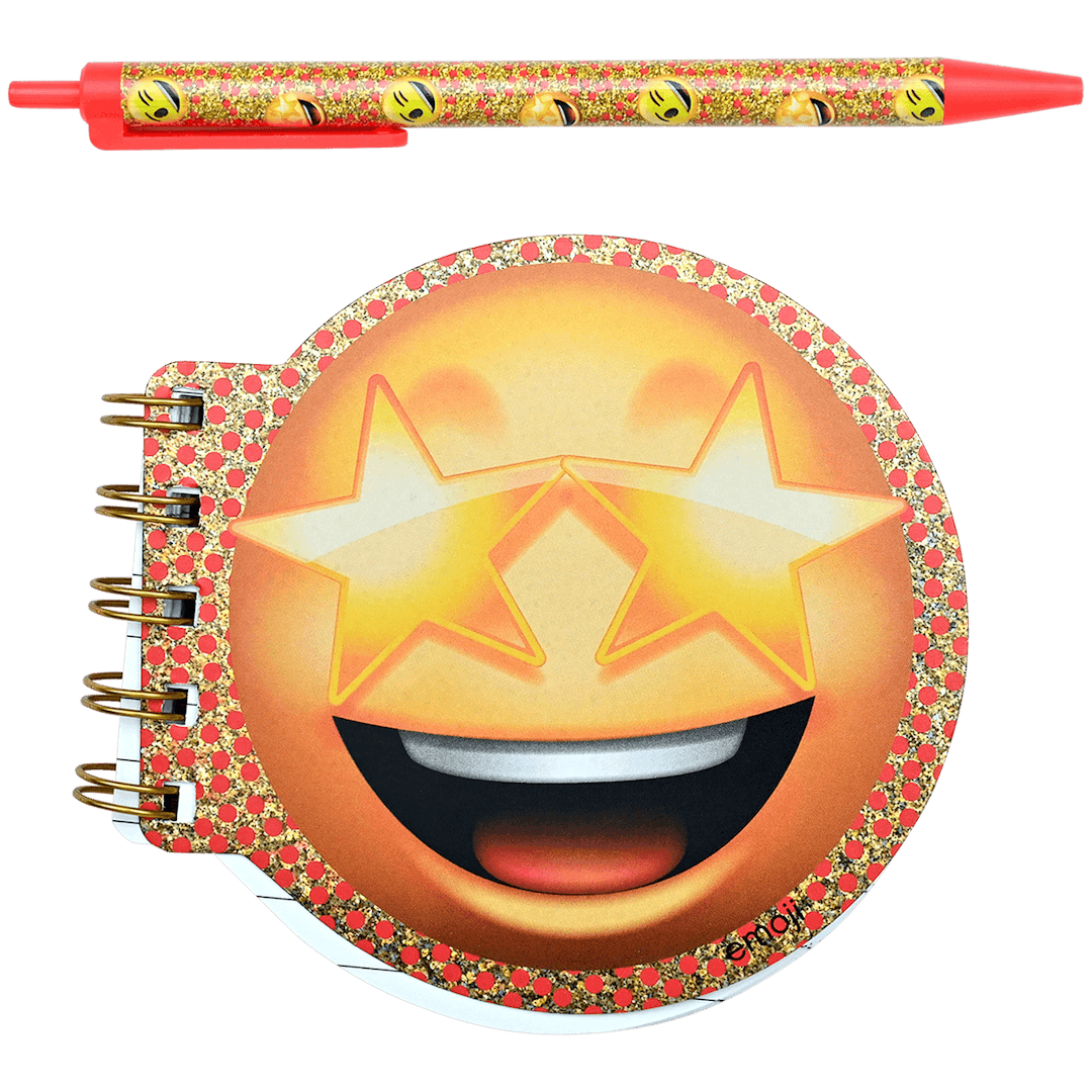 Emoji Notizblock mit Kugelschreiber  