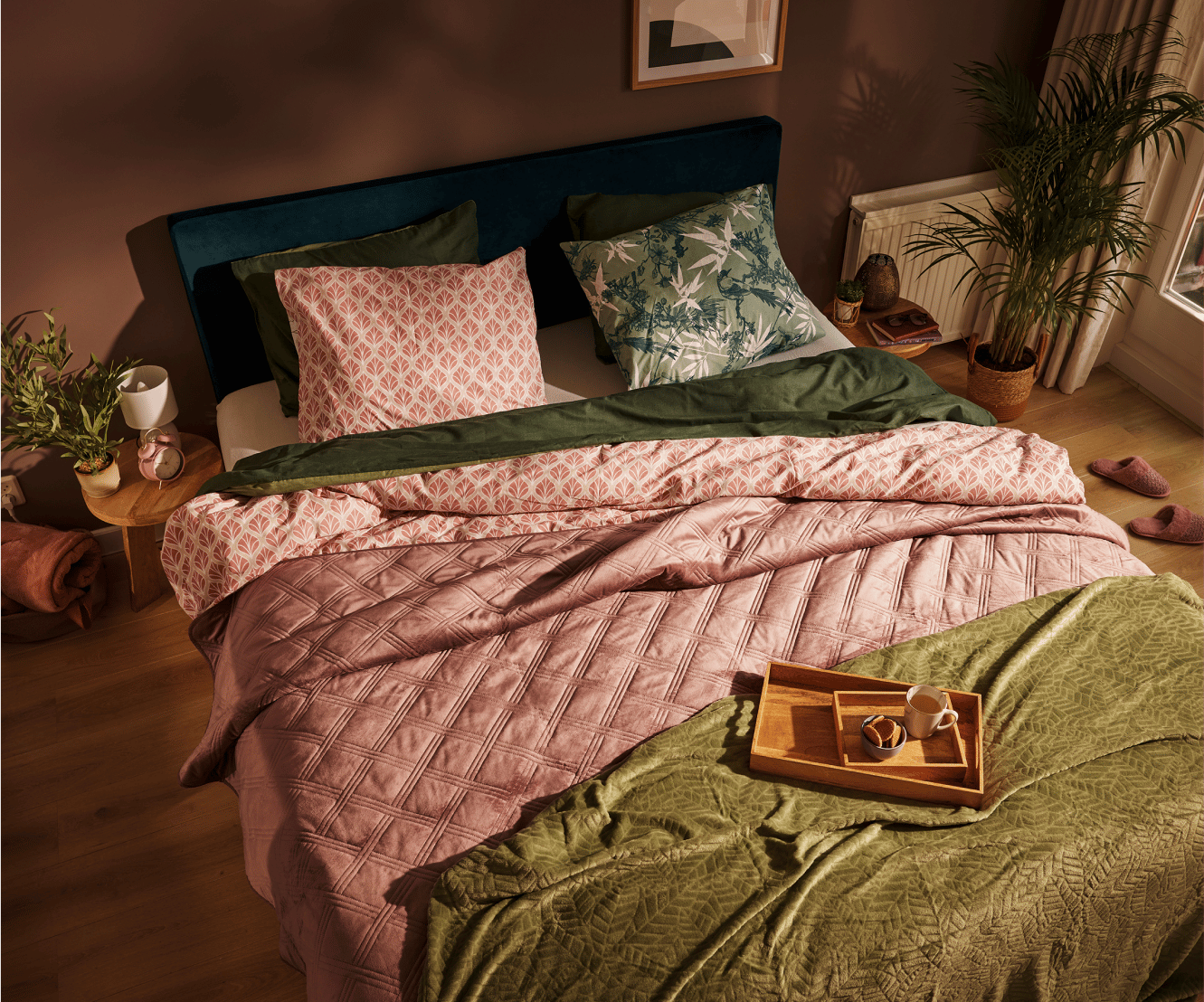 Du linge de lit réalisé en coton provenant de sources durables.